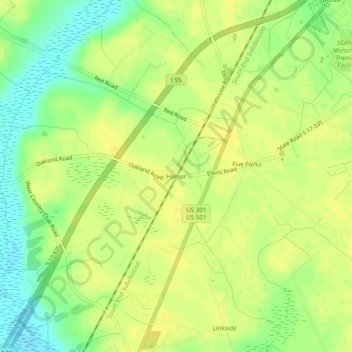 Mappa topografica Hamer, altitudine, rilievo