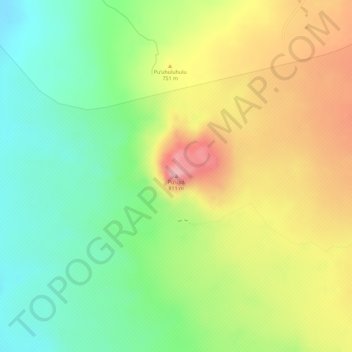 Mappa topografica Puʻupā, altitudine, rilievo
