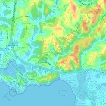 Mappa topografica Labrousse, altitudine, rilievo