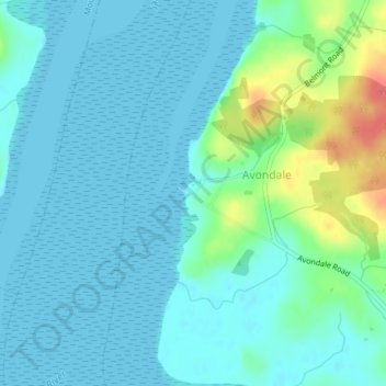 Mappa topografica Newport Landing, altitudine, rilievo