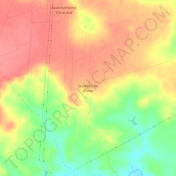 Mappa topografica Sucavão de Cima, altitudine, rilievo