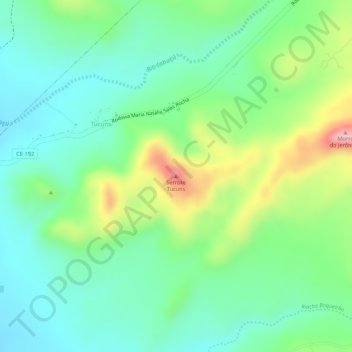 Mappa topografica Serrote Tucuns, altitudine, rilievo