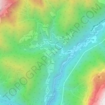 Mappa topografica Celat, altitudine, rilievo