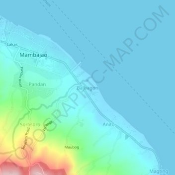 Mappa topografica Balbagon, altitudine, rilievo