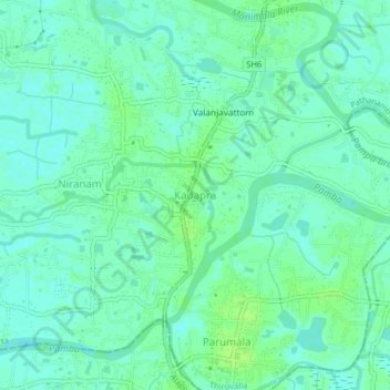 Mappa topografica Kadapra, altitudine, rilievo
