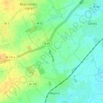 Mappa topografica Quinquibus, altitudine, rilievo