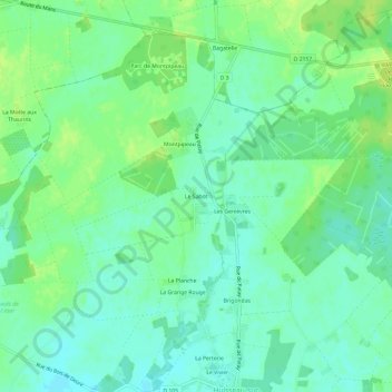Mappa topografica Le Sabot, altitudine, rilievo