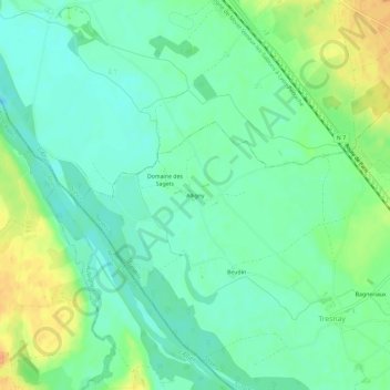 Mappa topografica Alligny, altitudine, rilievo