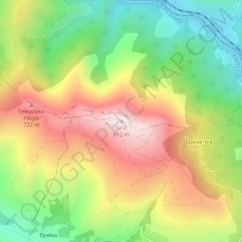 Mappa topografica Jara, altitudine, rilievo