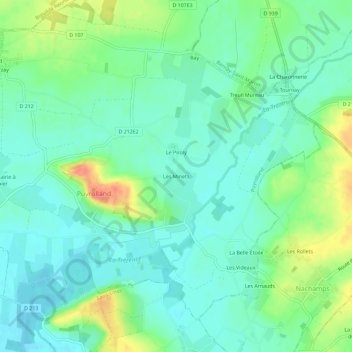Mappa topografica Les Minets, altitudine, rilievo