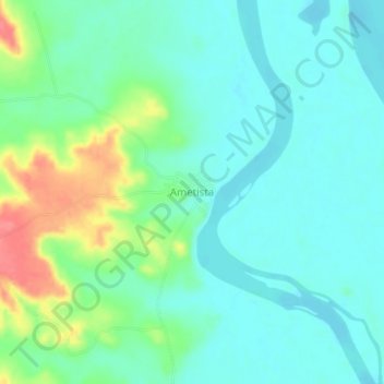 Mappa topografica Ametista, altitudine, rilievo