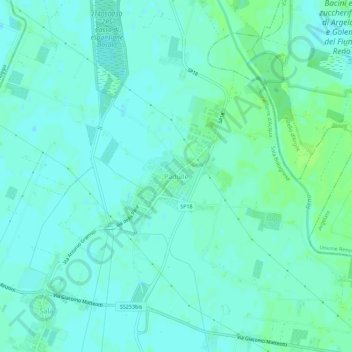 Mappa topografica Padulle, altitudine, rilievo