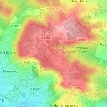 Mappa topografica La Berchère, altitudine, rilievo