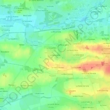 Mappa topografica La Rigaudière, altitudine, rilievo