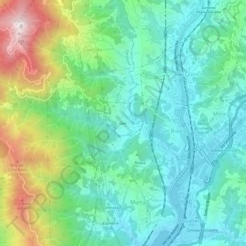Mappa topografica Geo, altitudine, rilievo