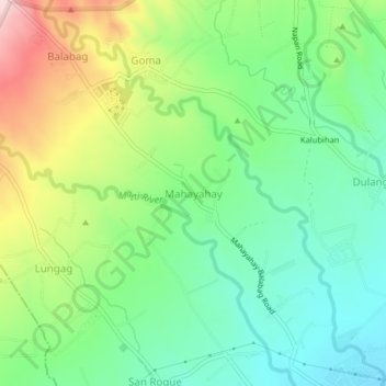 Mappa topografica Mahayahay, altitudine, rilievo