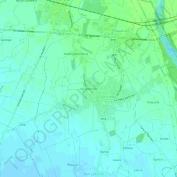 Mappa topografica San Valentino, altitudine, rilievo