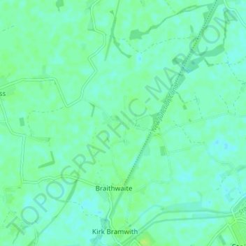 Mappa topografica Kirkhouse Green, altitudine, rilievo