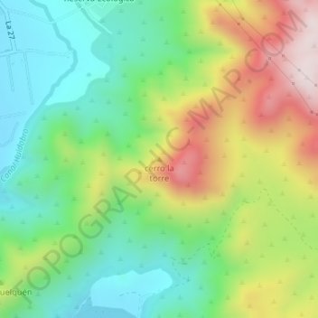 Mappa topografica cerro la torre, altitudine, rilievo