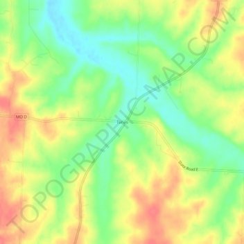 Mappa topografica Tunas, altitudine, rilievo