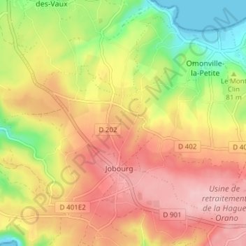 Mappa topografica Hameau Ricard, altitudine, rilievo