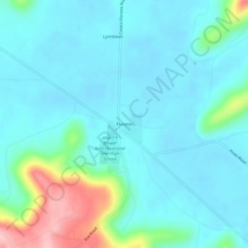 Mappa topografica Florette, altitudine, rilievo