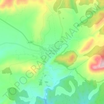 Mappa topografica Rubielos de Mora, altitudine, rilievo