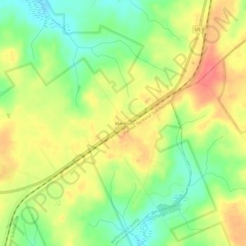 Mappa topografica Marston, altitudine, rilievo