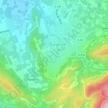 Mappa topografica Cremessière, altitudine, rilievo