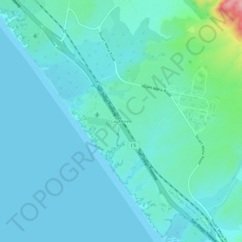 Mappa topografica Las Flores, altitudine, rilievo