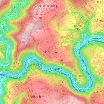 Mappa topografica Dörnberg, altitudine, rilievo