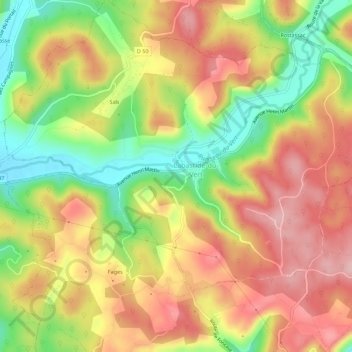 Mappa topografica Marquayrol, altitudine, rilievo