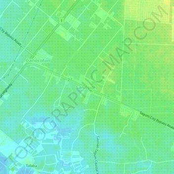 Mappa topografica San Isidro, altitudine, rilievo