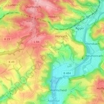Mappa topografica Heiden, altitudine, rilievo
