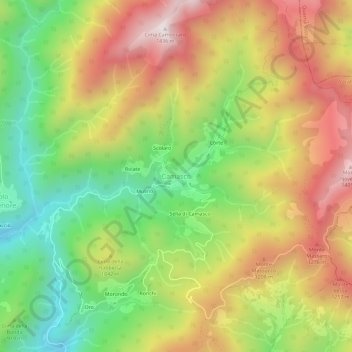 Mappa topografica Camasco, altitudine, rilievo