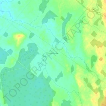 Mappa topografica Proton Station, altitudine, rilievo