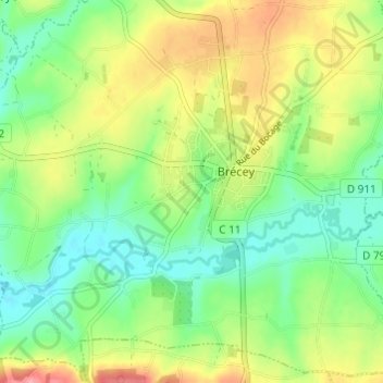 Mappa topografica La Tellerie, altitudine, rilievo