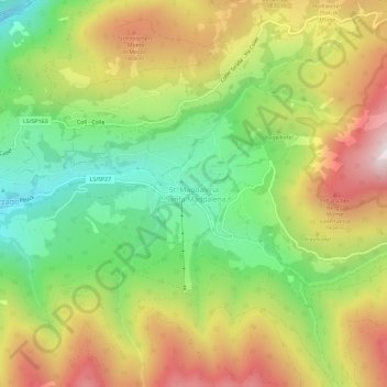 Mappa topografica Santa Maddalena, altitudine, rilievo