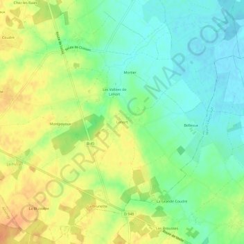 Mappa topografica Limort, altitudine, rilievo