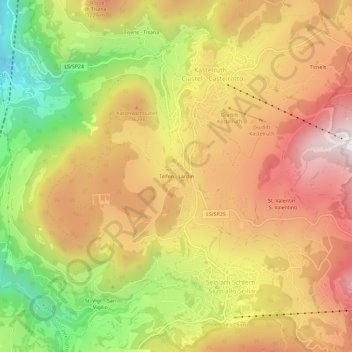 Mappa topografica Lanzin, altitudine, rilievo