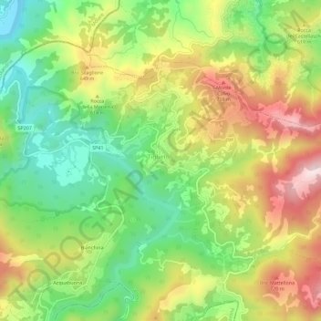 Mappa topografica Casavecchia, altitudine, rilievo