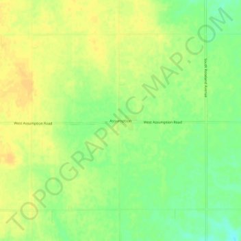 Mappa topografica Assumption, altitudine, rilievo