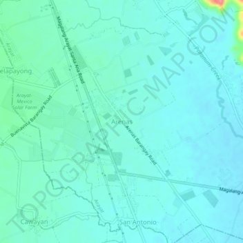 Mappa topografica Arenas, altitudine, rilievo