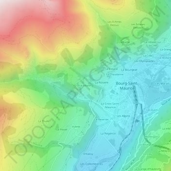 Mappa topografica Le Villaret, altitudine, rilievo