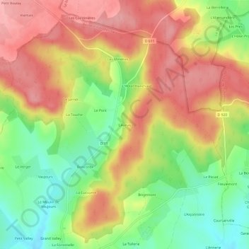 Mappa topografica L'Aunay, altitudine, rilievo