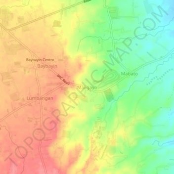 Mappa topografica Maligaya, altitudine, rilievo