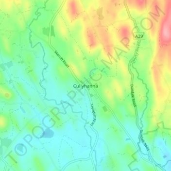 Mappa topografica Cullyhanna, altitudine, rilievo