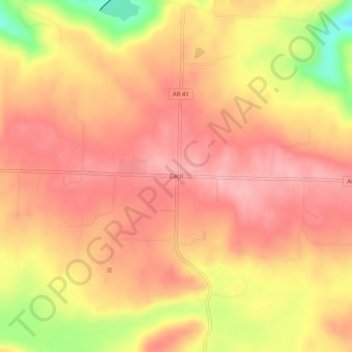 Mappa topografica Cecil, altitudine, rilievo