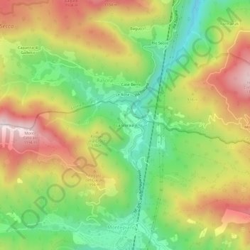 Mappa topografica La Storaia, altitudine, rilievo