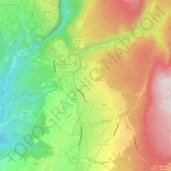 Mappa topografica Malosco, altitudine, rilievo